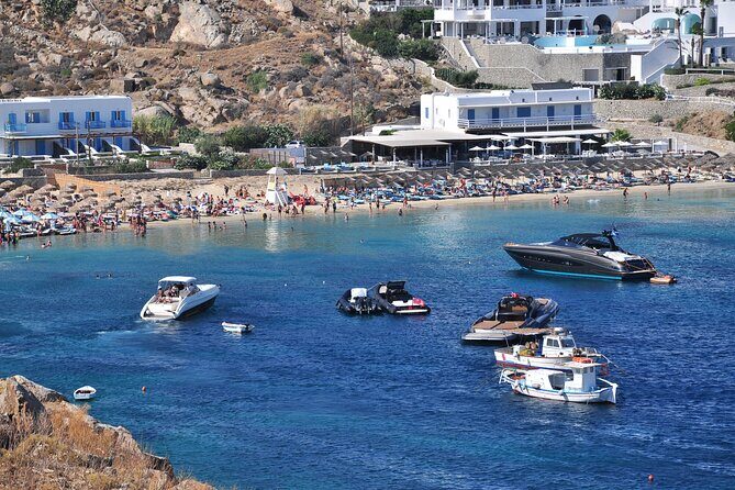 3 Hour Private Cruise – South Coastline Of Mykonos - Stop 2: Kalo Livadi for the south-coast mix of shade, food, and swimming