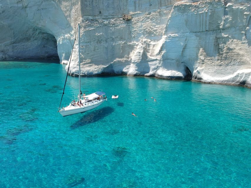 Adamantas: Milos Sightseeing Sailboat Cruise - Cape-to-cave cruising: how the open bar and tapas fit the day
