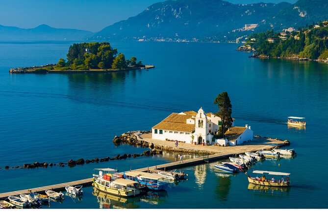 Admire the most Iconic Sights of Corfu in One Day - Mouse Island and the little church at Vlacherna