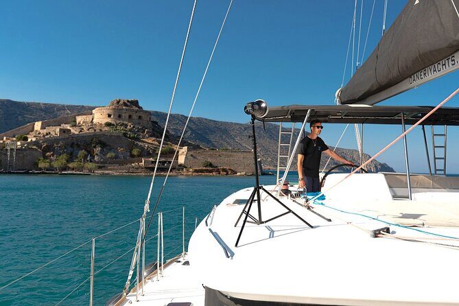 Ag. Nikolaos Catamaran to Spinalonga - Gourmet Meal & Water Toys - Luxury catamaran comfort starts at Marina Kiosk, Agios Nikolaos