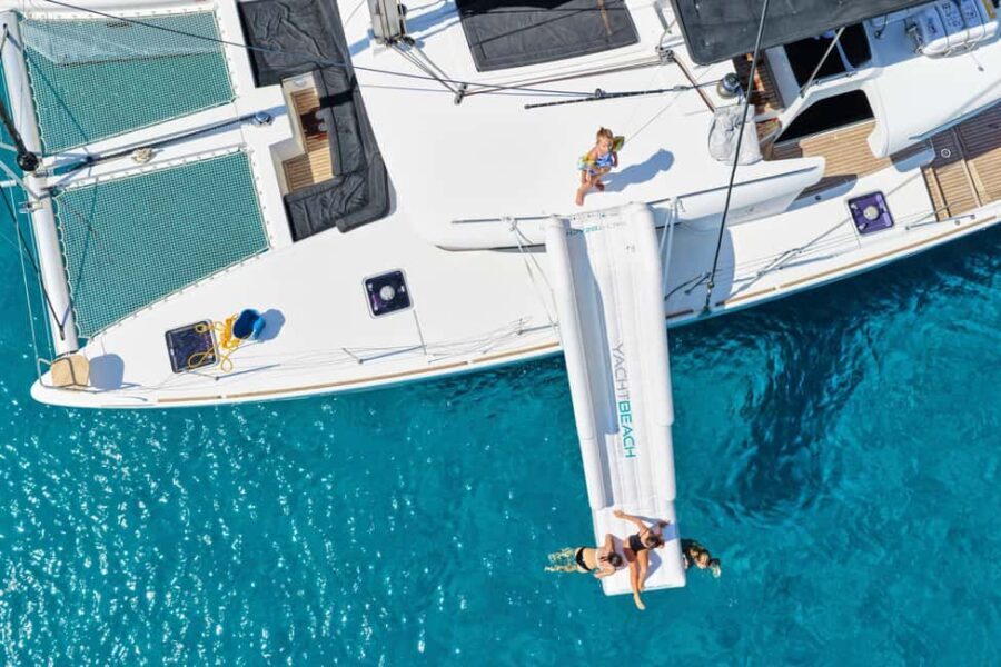 Agios Nikolaos All-inclusive Catamaran Cruise & Water Toys - Why this catamaran day works: comfort plus play
