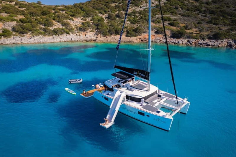 Agios Nikolaos: Sailing Trip Catamaran Lunch and Water Toys - Catamaran comfort on Crete’s Mirabello Gulf