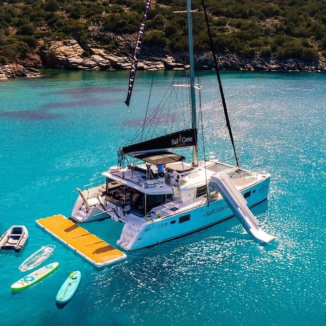 Agios Nikolaos: Sailing Trip Catamaran Lunch and Water Toys - Your sailing route: Agios Nikolaos to Elounda, Spinalonga, Kolokitha Bay
