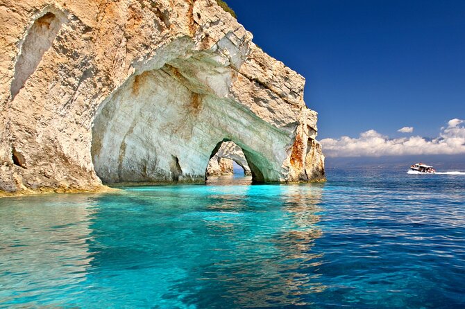 All inclusive VIP Zakynthos Boat Tour to Shipwreck & Blue Caves - Navagio Beach, the famous shipwreck cove