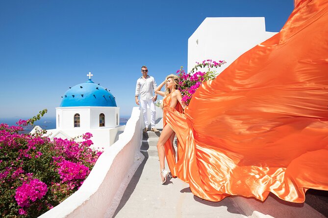 Amazing Flying Dress Photoshoot in Santorini - The photo direction is a major part of the value