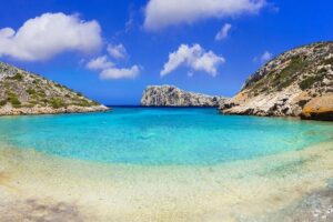 Astypalaia: Daily Cruise to Koutsomiti, Kounoupa, Red Rock & more - 11:00 Departure from Pera Gialos and How the Timing Really Works