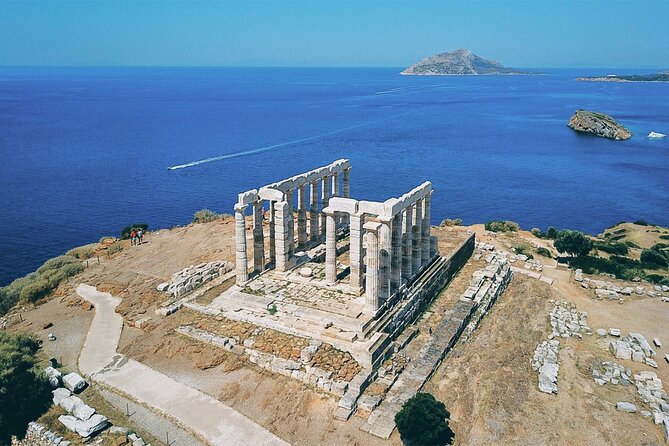 Athenian Riviera, Cape Sounion & Temple of Poseidon Tour - Kape Beach from the hill above the shore