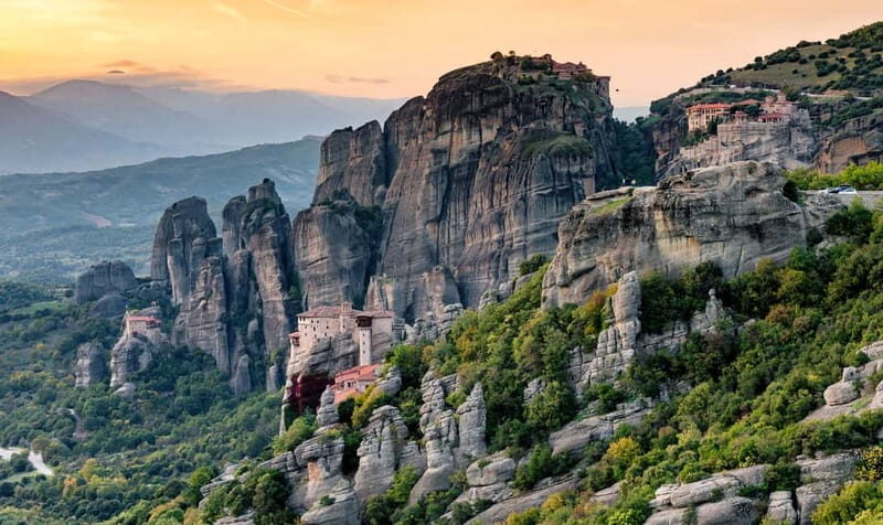 Athens: 2-Day Meteora Monasteries/Caves Tour and Hotel Stay - Day One Sunset Tour: Bandovas hermitages, caves, one monastery inside