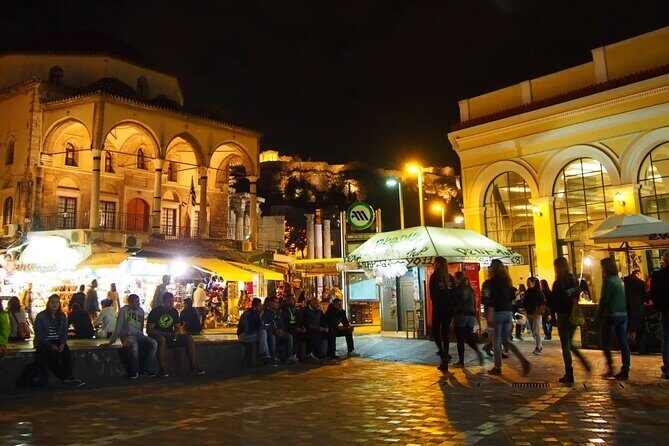 Athens by Night: Walking Tour - Stop 3: Plaka after dark, with neoclassical charm and tavern life