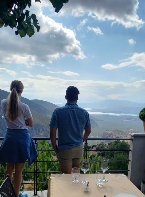 Athens: Delphi, Corycian Cave, and 300 Battlefield Day Trip - Lunch with Delphi Riviera views: olive valley scenery, not a tourist trap