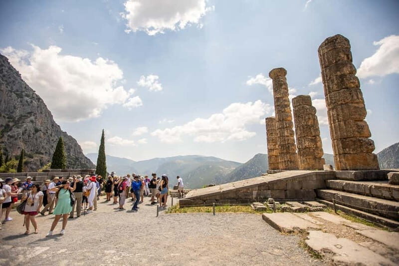 Athens: Delphi Day Tour with Museum & Arachova Village Visit - Delphi guided stories at the ruins: how the place makes sense