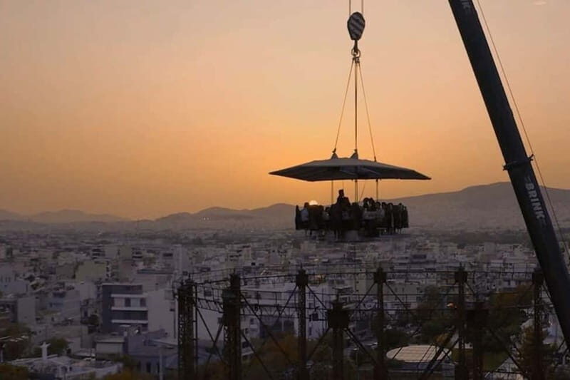 Athens: Dinner in the Sky Experience - From Technopolis Park to the sky: how the timing works