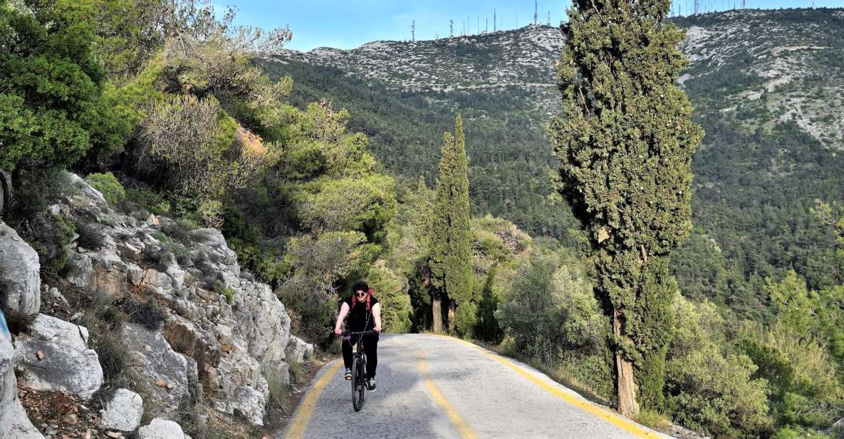 Athens: Electric Bicycle Tour to Mount Hymettus - The paved climb through Mount Hymettus