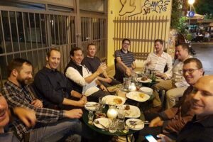 Athens evening food tasting tour-small group - The food lineup: yogurt, pies, cheeses, meze, ouzo, and dessert