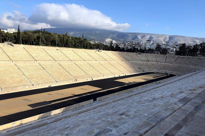 Athens Highlights from the Cruise Ship & Amazing Lunch Included - Panathenaic Stadium is a quick marble surprise