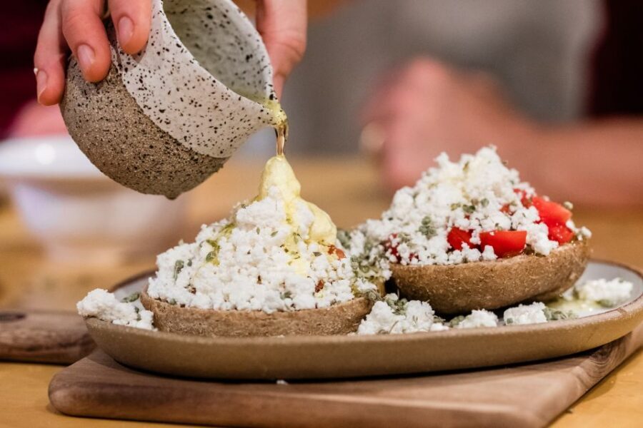 Athens: Kerameikos Stone House Cooking Class - The garden meal, wine, and the stories that make it feel personal