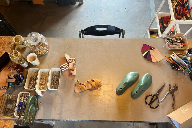 Athens Make Your Own Greek Leather Sandals Workshop - Step Three: Crafting Under Marianna and Dimitris