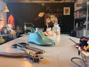 Athens: Make your own Leather Sandals Workshop - Welcome ritual: coffee, cookies, and tools you can actually see