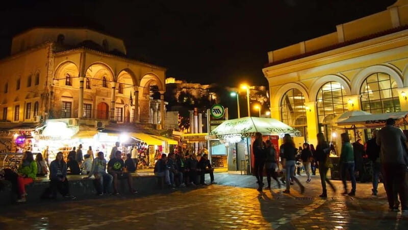 Athens: Night Walking Tour - Plaka and Thissio: lit streets with real context