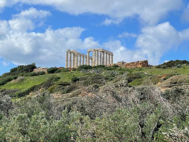 Athens: Private Cape Sounio & Temple of Poseidon Tour - Two views of Cape Sounio