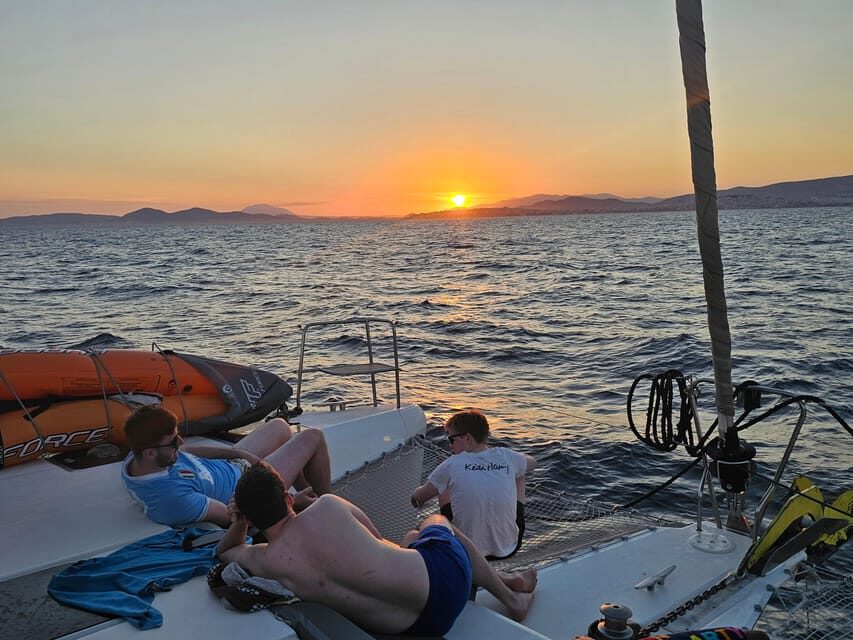 Athens: Riviera Catamaran Tour with Fresh Meal and Drinks - Hydrousa Island Stop: Uninhabited-Coast Energy with Real Snorkel Time