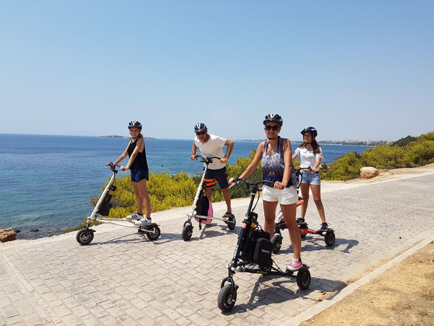 Athens Riviera Trikke Bike Tour & Vouliagmeni Lake - Crossing the sandy isthmus near Kavouri Beach