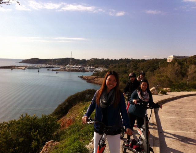 Athens Riviera Trikke Bike Tour & Vouliagmeni Lake - Arriving at Vouliagmeni Lake