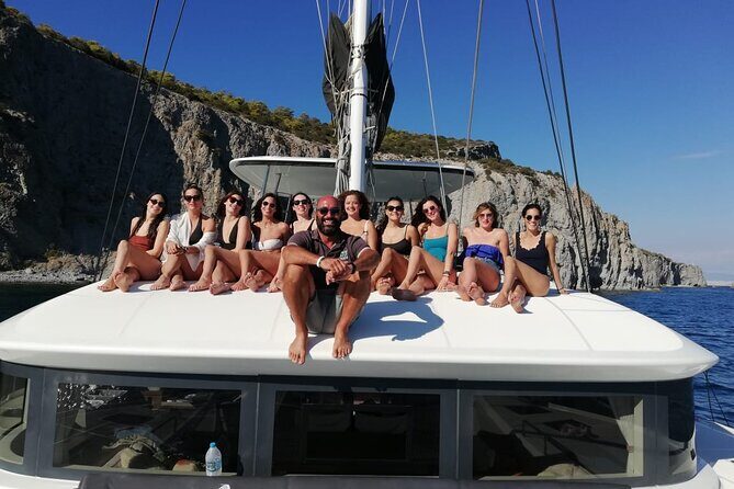 Athens Semi private Morning Catamaran cruise with meal & drinks - Lunch onboard: Seafood Pasta, Salads, Appetizers, and Real Diet Flexibility