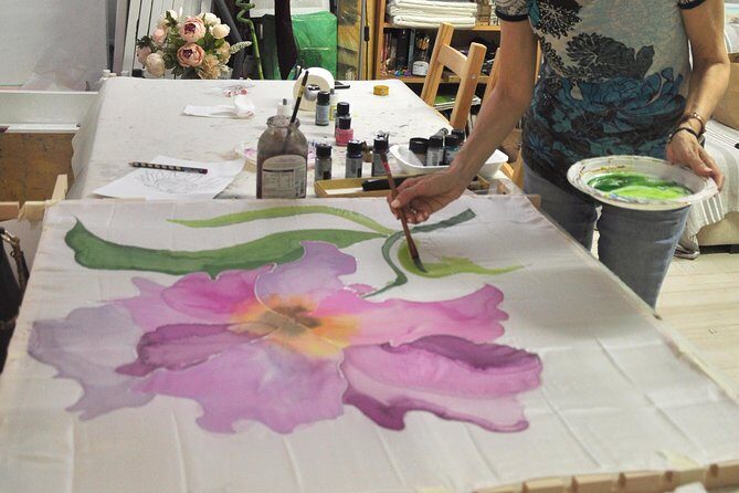 Athens: Small Group Silk Scarf Art Workshop with Greek Themes - Beginner-friendly silk painting with pre-printed Greek patterns
