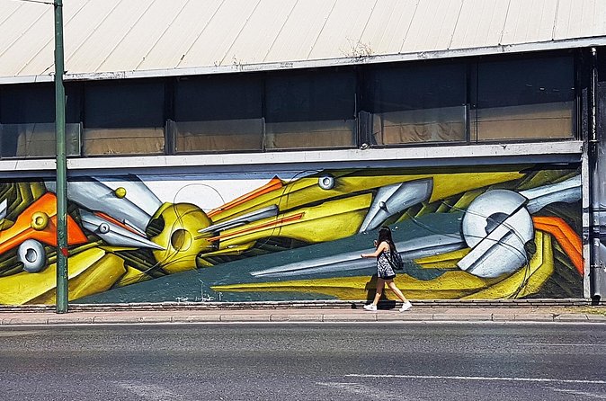 Athens Street Art - Private Walking Tour - Kerameikos: ancient stones beside huge modern murals