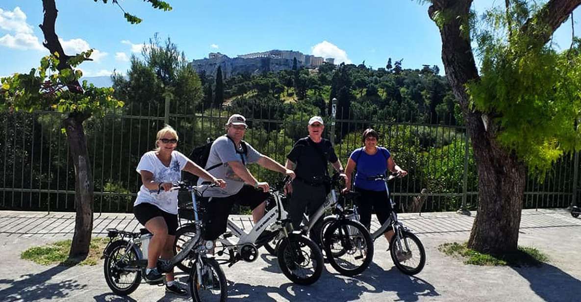 Athens tour with electric bicycle - Riding beside the Acropolis on Dionysiou Areopagitou Street