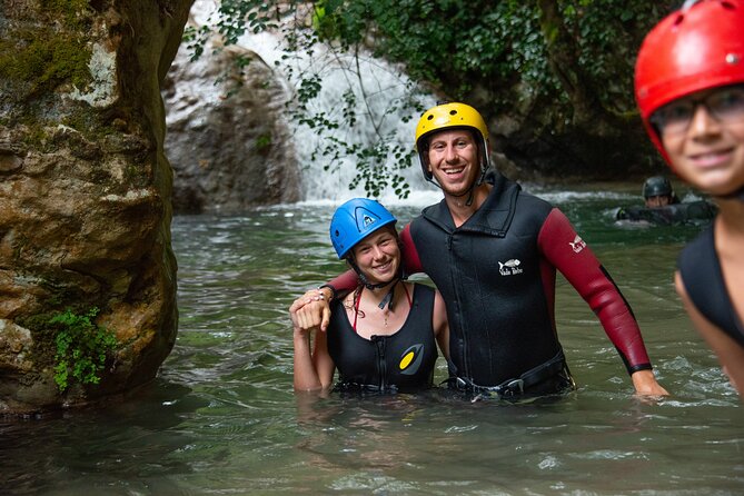Canyoning Experience in Neda for Beginners - The final 25-meter waterfall rappel