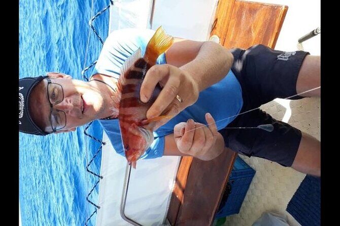 Captain Manolis Fishing with barbecue on the boat - Captain Manolis on Rhodes: what the day feels like