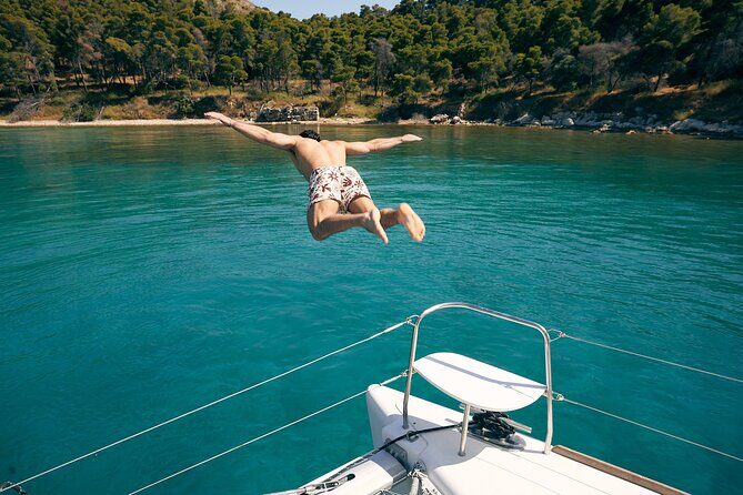 Catamaran Cruise in Nafplio | Private - SUP, Snorkeling Gear, and the Drone Camera Setup