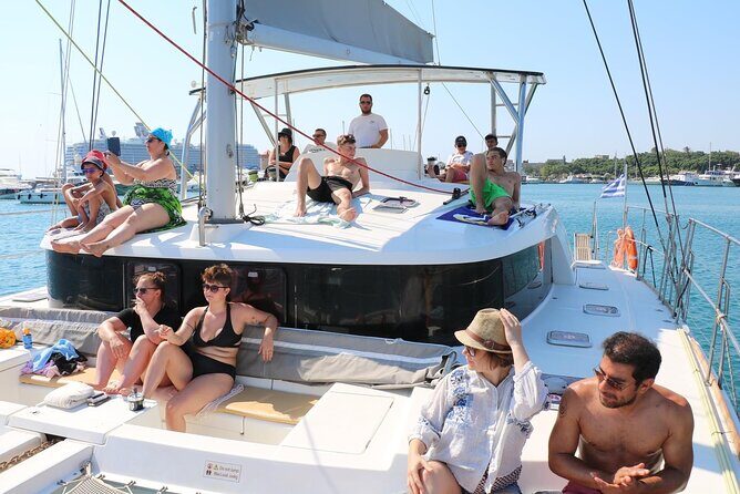 Catamaran Cruises Rhodes - 6 Hours Day Cruise ALL INCLUSIVE - Stop 2: Afandou Beach Lunch Stop with Swim and Food