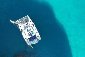 Catamaran Full Day Cruise: Poliegos - Kleftiko - Stop 1: Kalogries Beach and Arkoudes, plus the Cape Vani timing