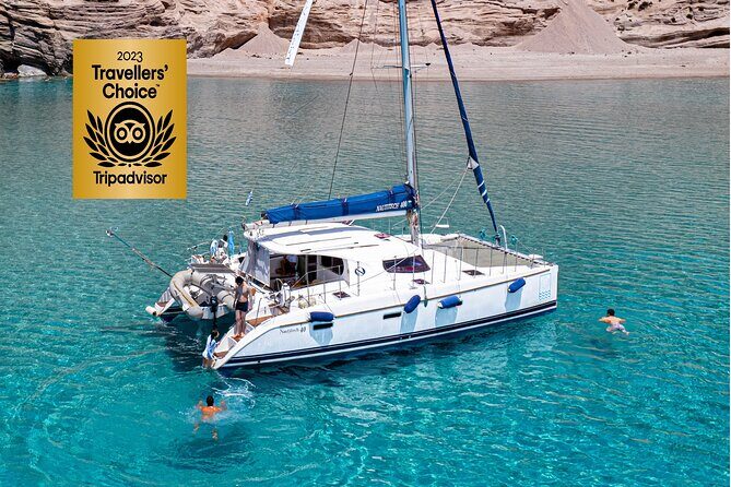 Catamaran Full-Day of Milos and Poliegos With Lunch & BBQ - Catamaran Day Trips from Adamas: Milos and Poliegos, One Big Water Day