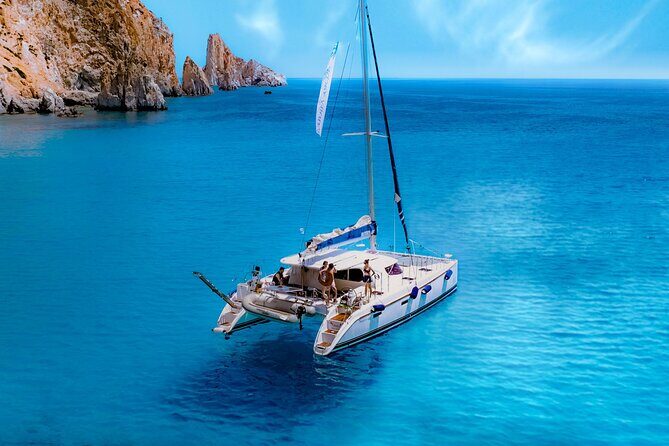 Catamaran Full-Day of Milos and Poliegos With Lunch & BBQ - Klima Village: Fishermen Houses and Boats Right in Front