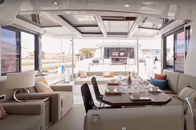 CATAMARAN Kleftiko Poliegos & Round of Milos Lunch with Openbar - The roofless cave and the rope-beach view