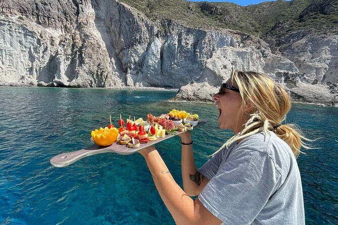 Catamaran Semi Cruise Paros Antiparos includes Food and Drinks - Drinks, Snacks, and the Sunset Glide Back