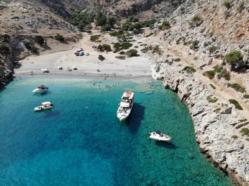Chania: Menies Beach & Chironisia Bay Cruise with Snorkeling - Chironisia Bay: Boat-Only Access and Cave Snorkeling Time