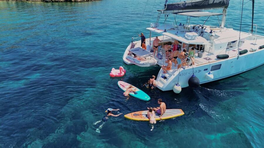 Chania Old Port: All-inclusive Catamaran Trip Agioi Theodori - The catamaran experience: comfort you can feel right away