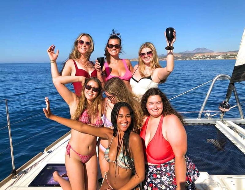 Chania Old Port:Luxury Sunset Catamaran Cruise with Prosecco - The food and drinks plan: Prosecco now, real snacks later