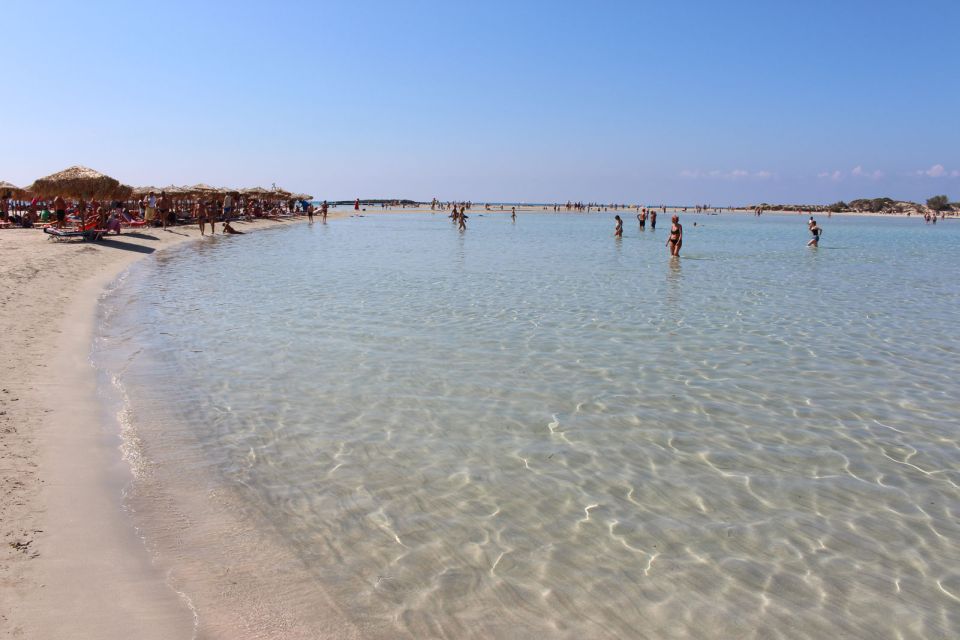 Chania & Rethymno: Elafonisi Beach with Transfer and Guide - Arriving at Elafonisi’s pink-tinged beach
