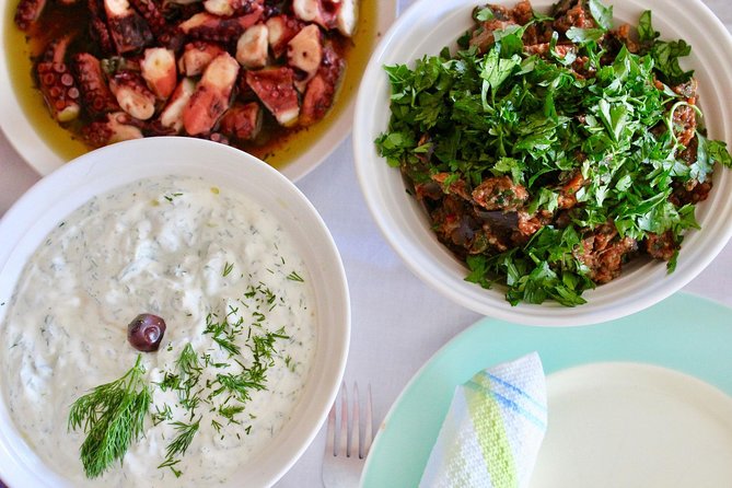 Cook with Katerina: Authentic Greek Home Cooking Class in Athens - Dessert and the meal at the table