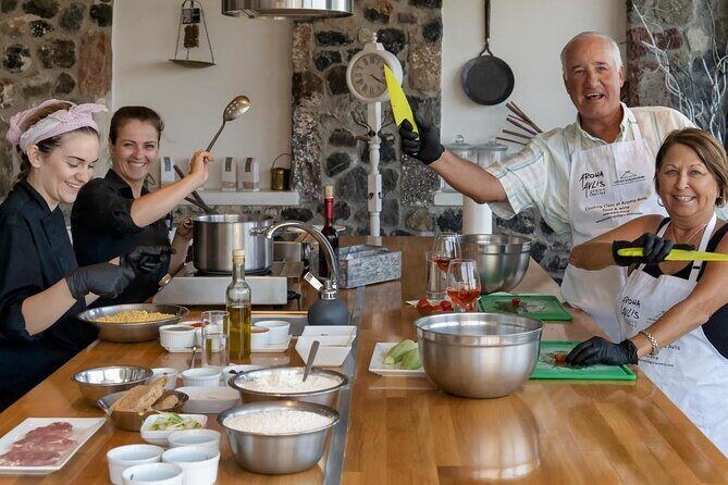 Cooking Lesson & Cocktails on the Beach - Lunch and volcanic wines at Artemis Karamolegos: what’s included