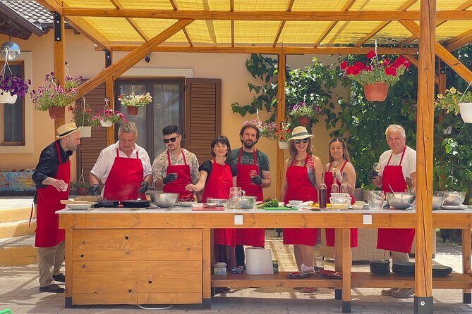 Corfood bites - Cooking classes by Christos - Picking vegetables in the on-site garden
