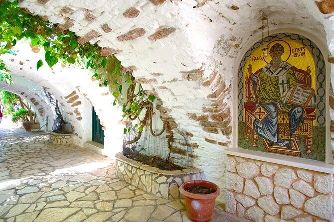 Corfu Panoramic Island Tour - Stop 2: Paleokastritsa Monastery during your beach hour