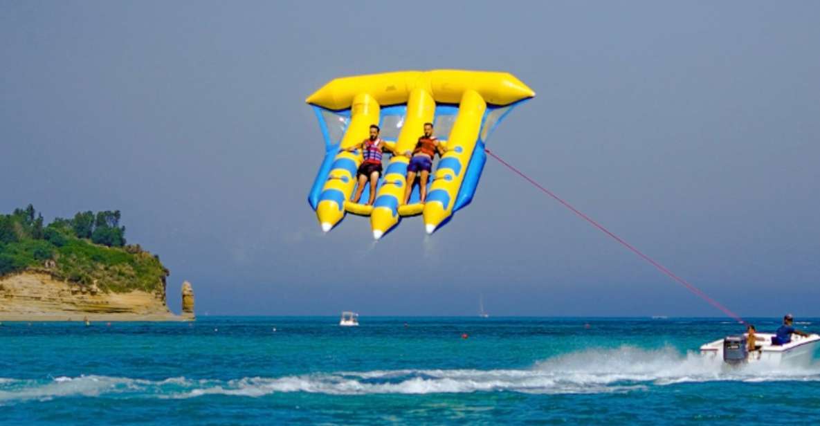 Corfu: Sidari Watersports Fly Fish tubing ride - Starting at the Sidari Watersports HQ Office