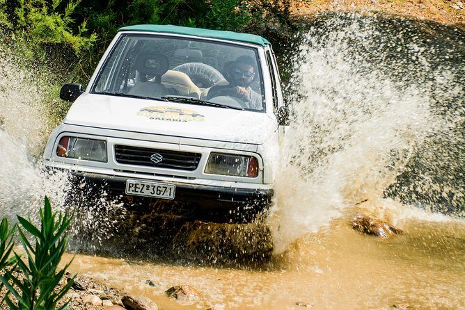 Crete Jeep Safari to the south coast - Preveli Beach: palm beach photos and swimming reality